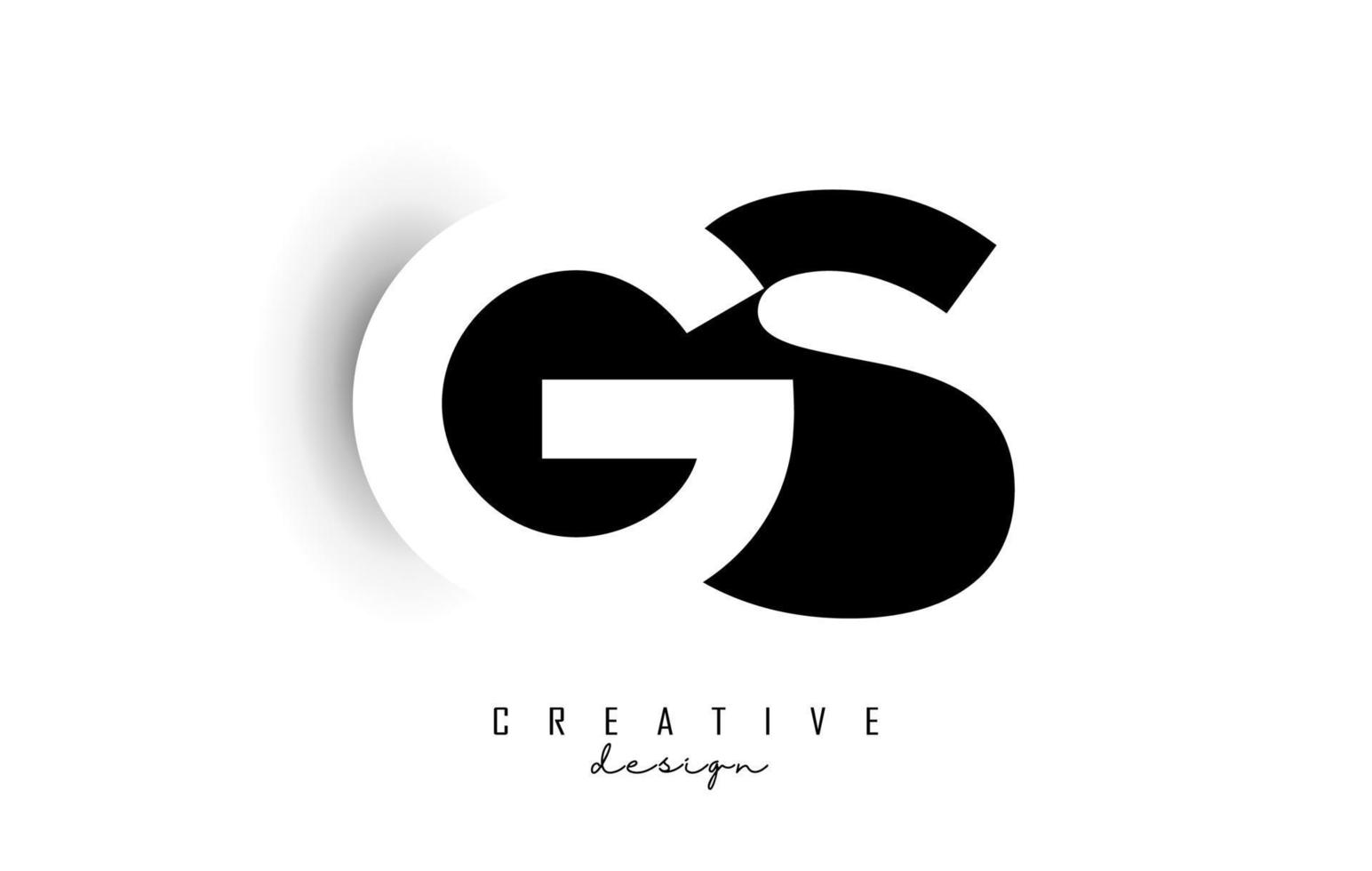 GS letters Logo with negative space design. Letter with geometric typography. vector