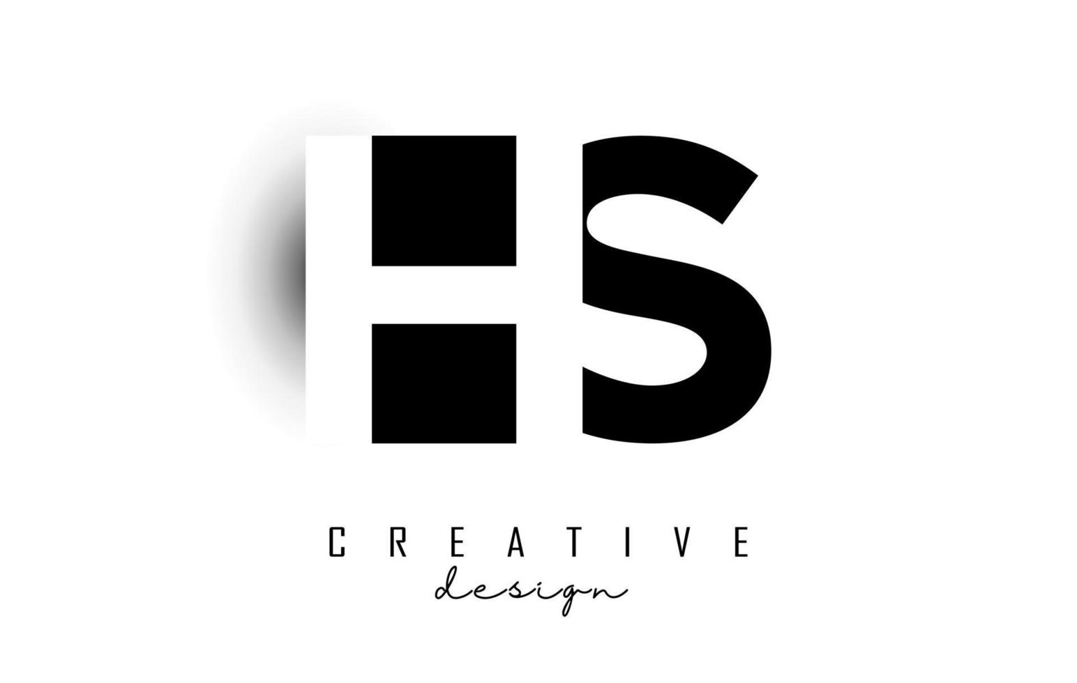 HS letters Logo with negative space design. Vector illustration with with geometric typography.