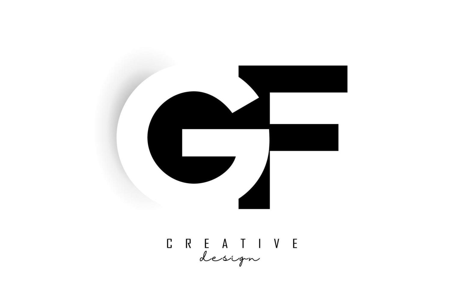 logotipo de letras gf con diseño de espacio negativo. carta con tipografía geométrica. vector