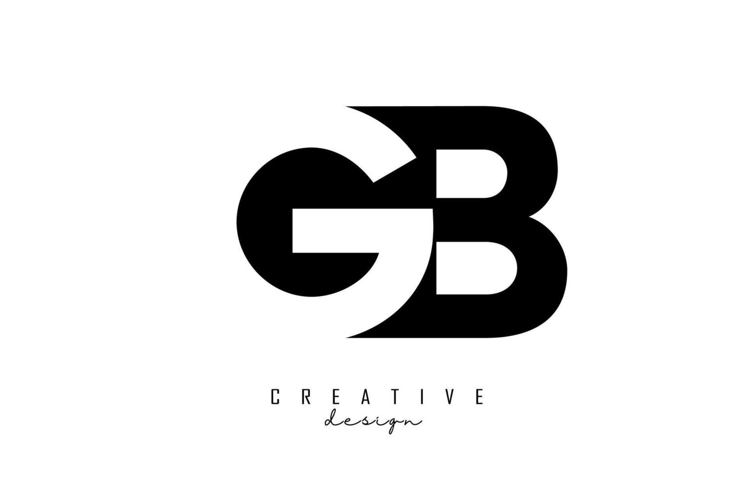 logotipo de letras gb con diseño de espacio negativo. carta con tipografía geométrica. vector