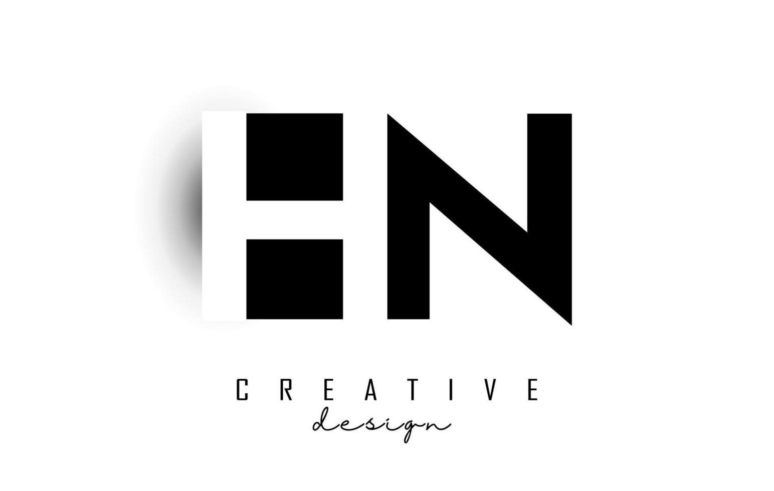 logotipo de letras hn con diseño de espacio negativo. ilustración vectorial con tipografía geométrica. vector