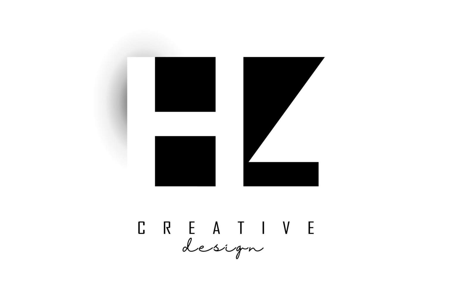 logotipo de letras hz con diseño de espacio negativo. ilustración vectorial con tipografía geométrica. vector