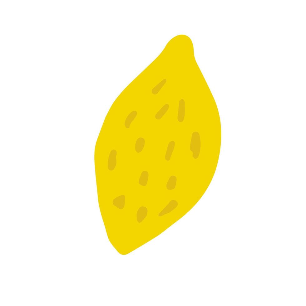 limón amarillo dibujado a mano aislado sobre fondo blanco. cítricos orgánicos frescos vector