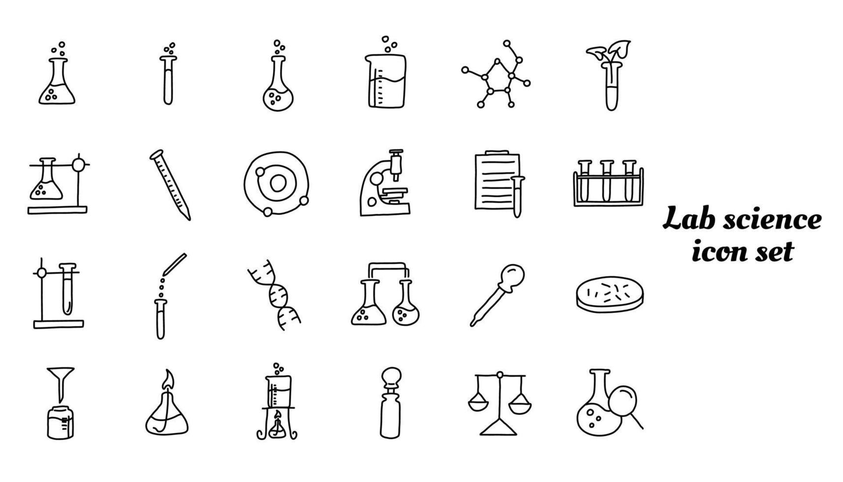 Lab science icon set bundles vector
