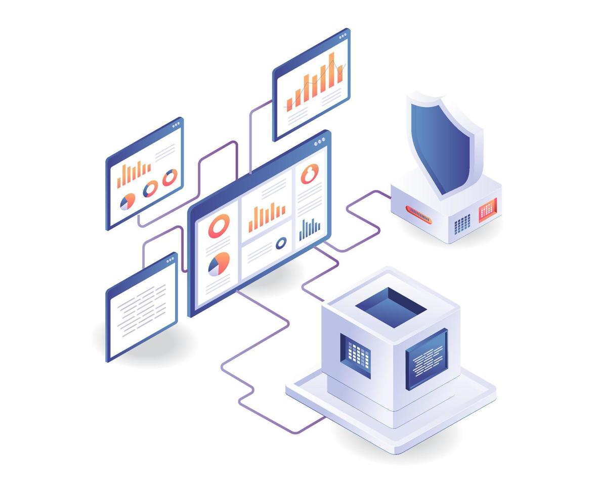 Monitor data security analysis server vector