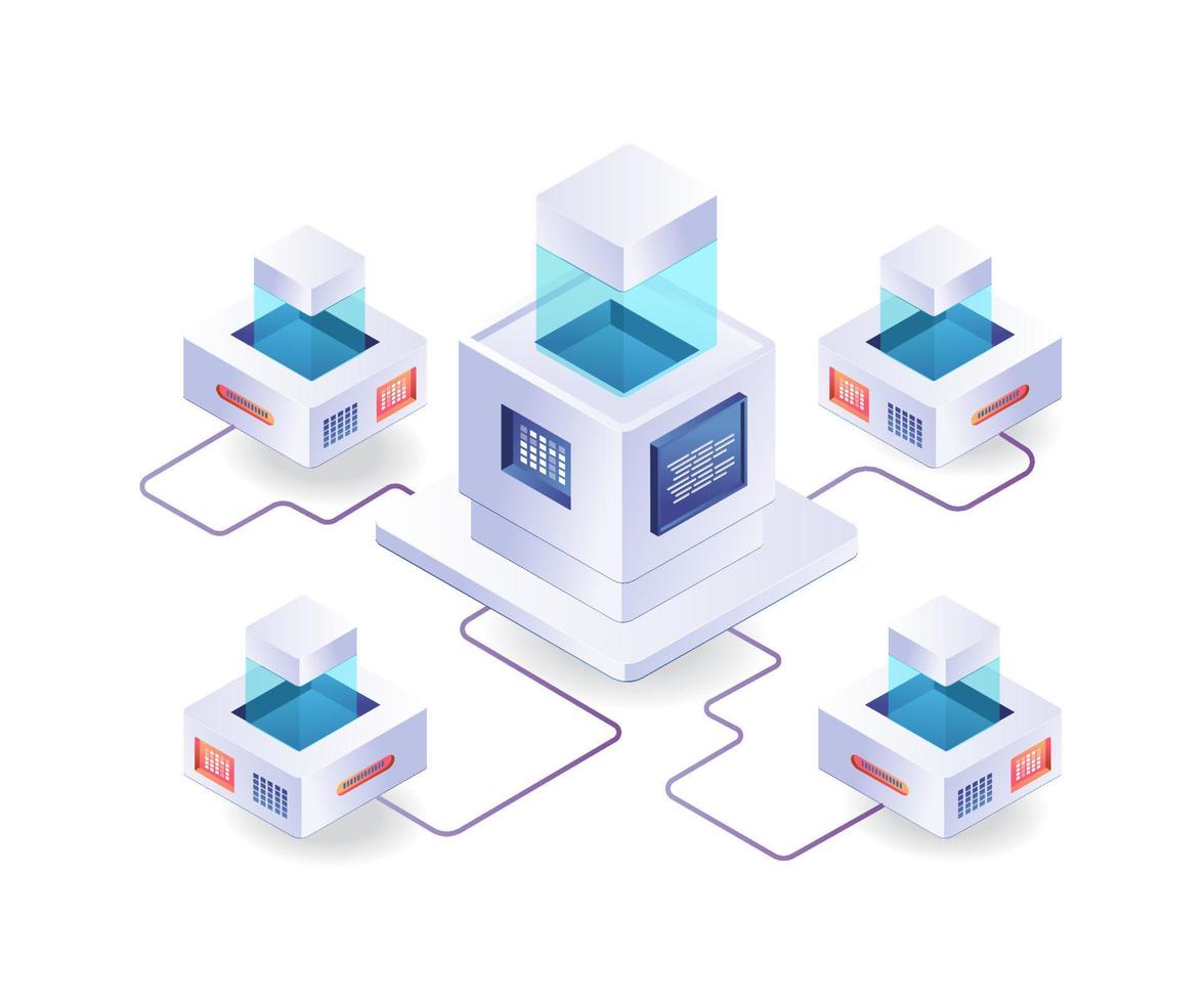 Server branch in isometric illustration vector