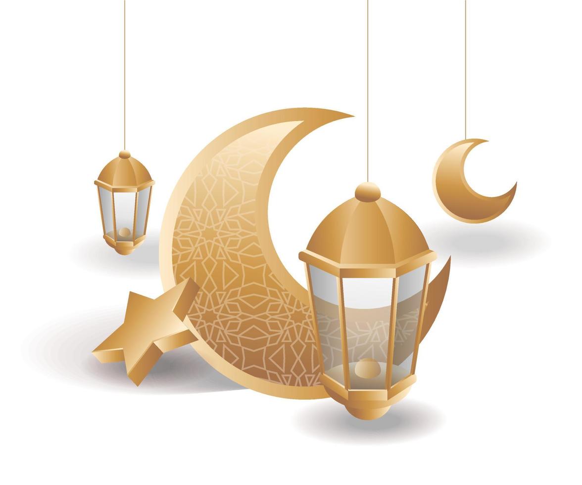 Star moon  Ramadan kareem concept illustration vector