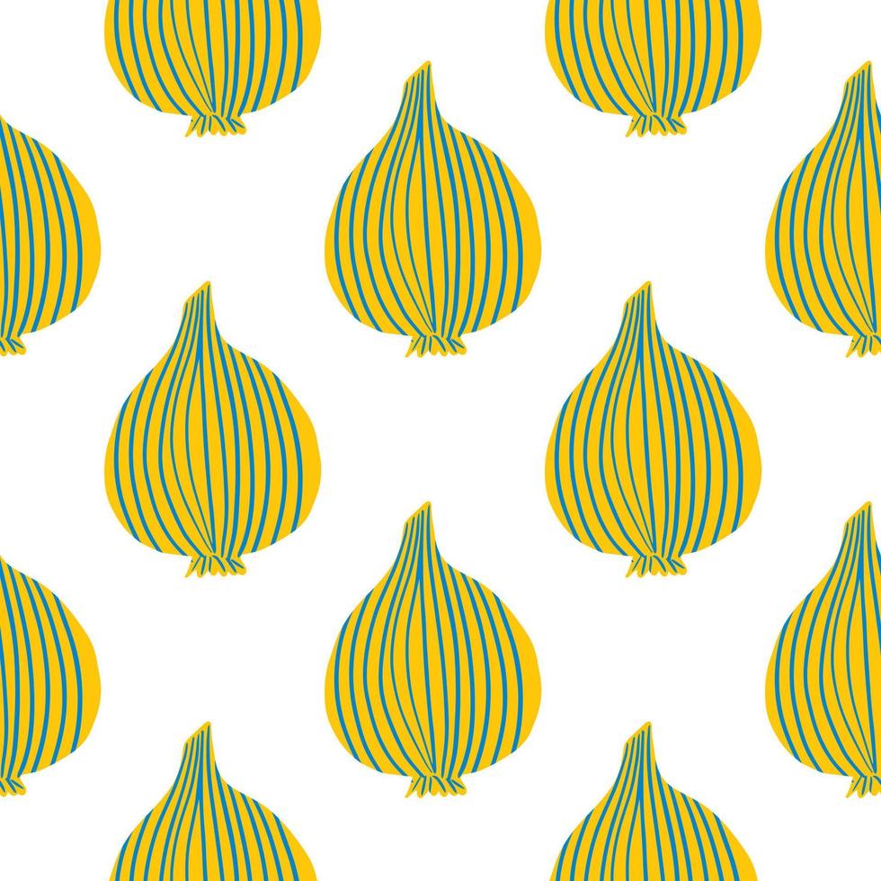 Geometric onion bulb seamless pattern on white background. vector