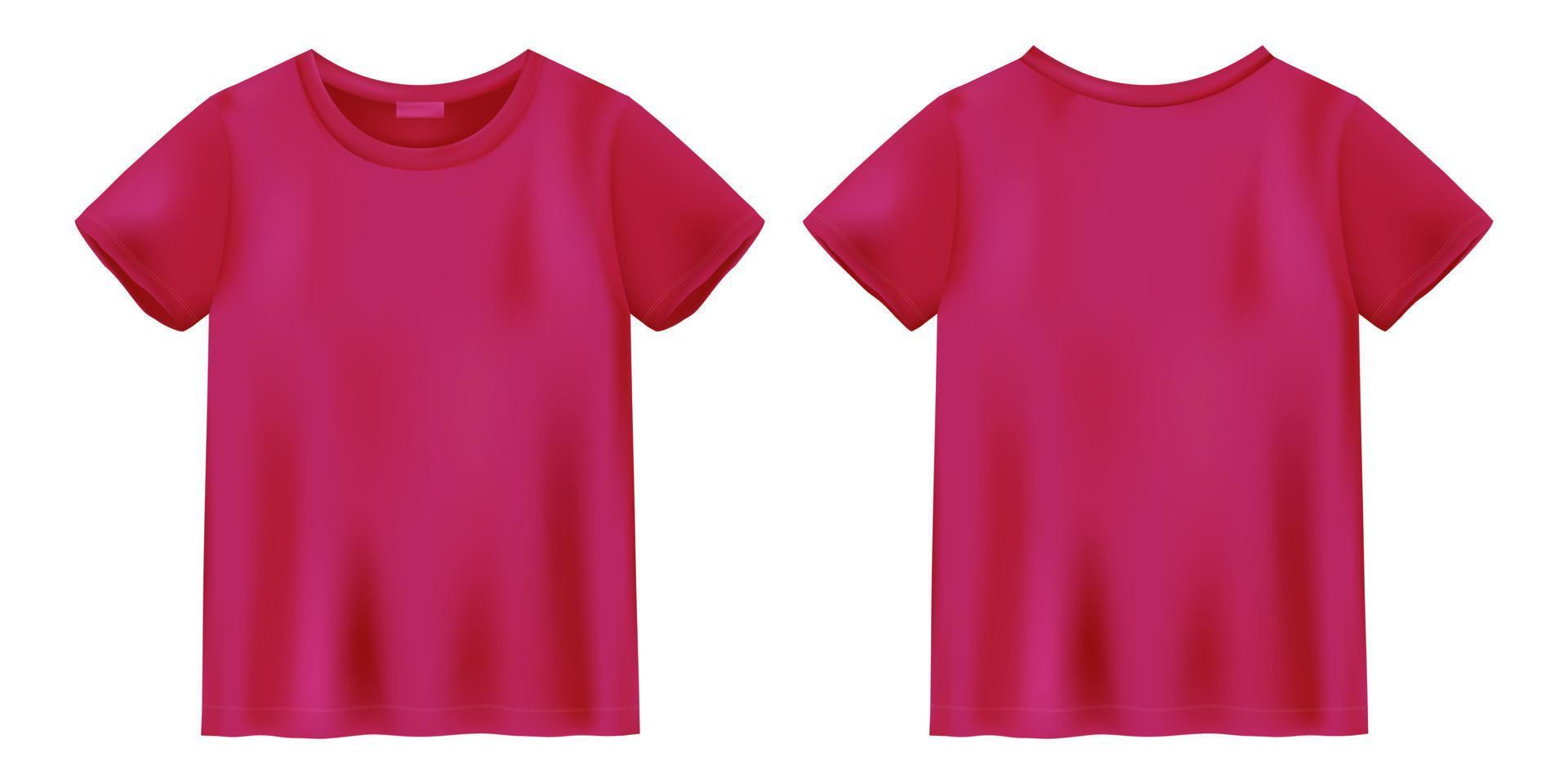 maqueta de camiseta roja unisex. plantilla de diseño de camiseta. vector