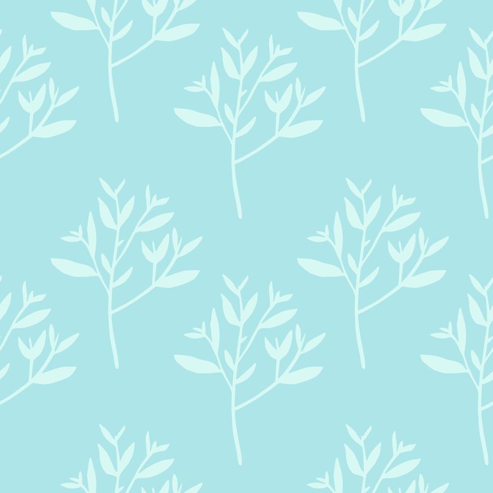 seamless pattern with winter branches and leaves . Decorative foliage ornament. Leaf endless wallpaper. vector
