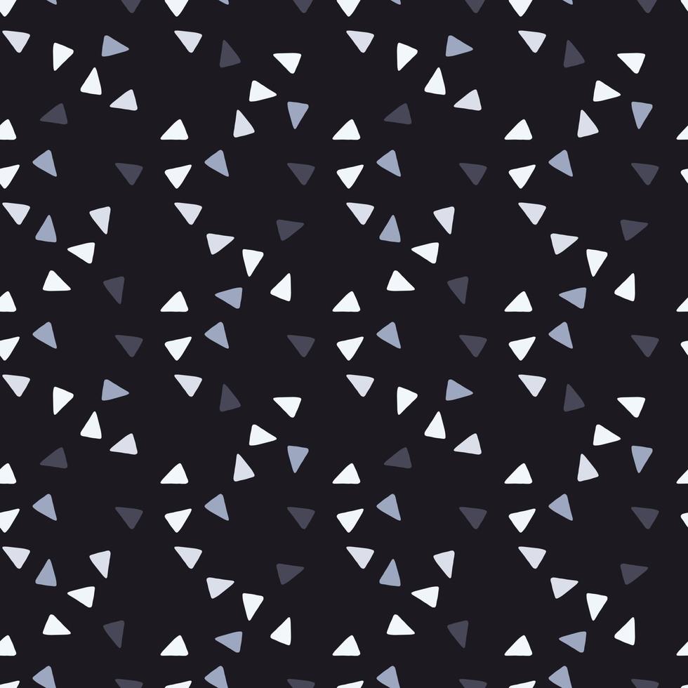 Abstract seamlees geometric with triangulary shapes in dark tones. Black background. vector