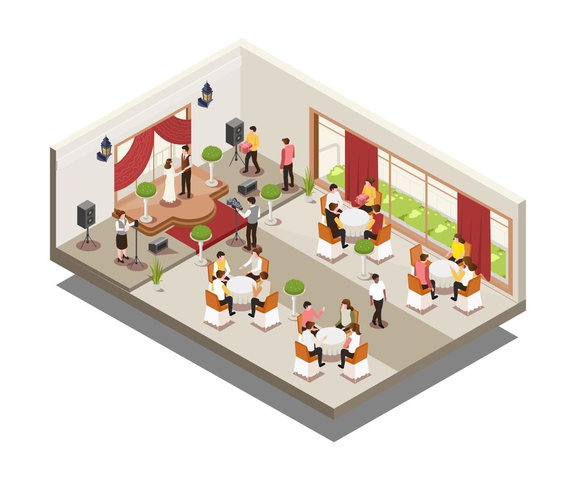 Wedding reception room vector