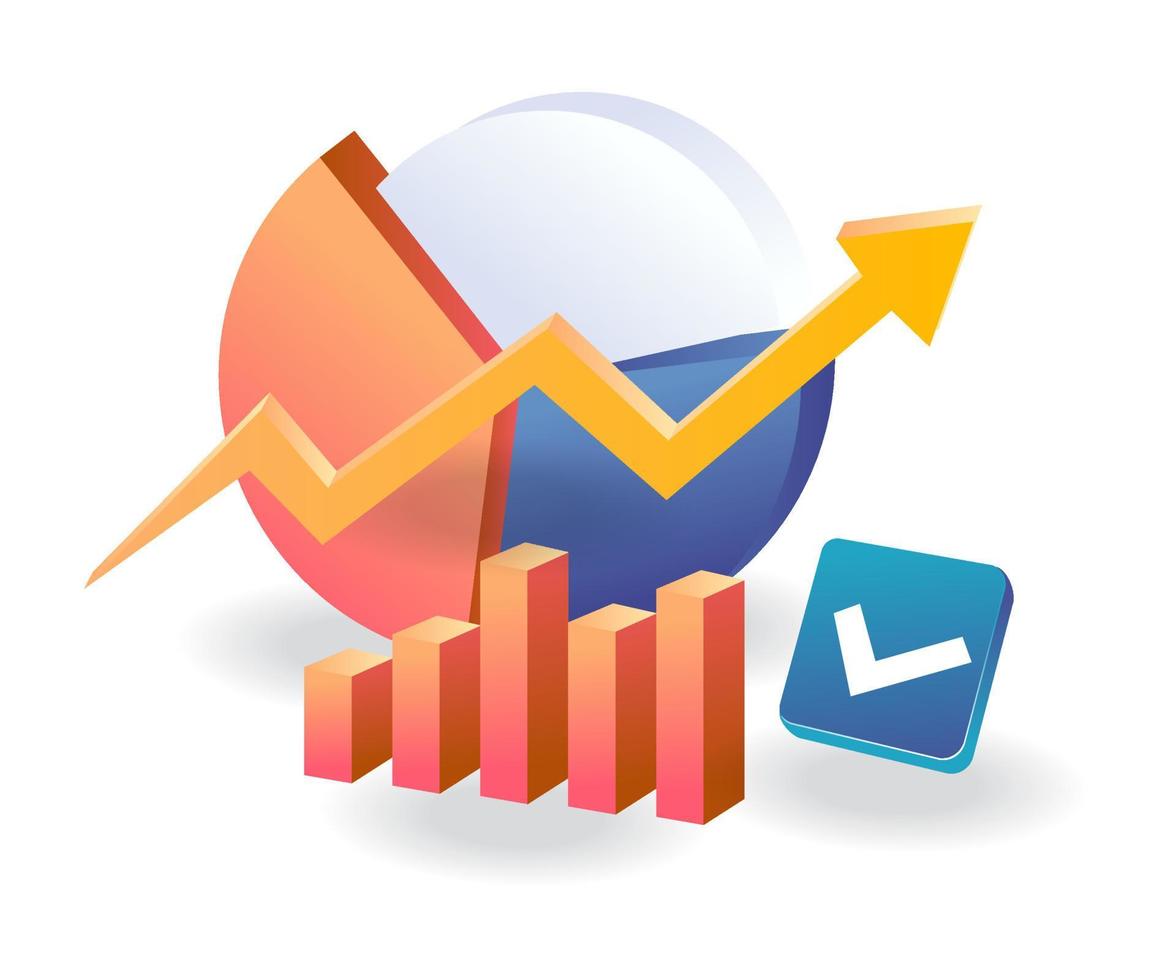 gráfico de barras para un negocio de inversión exitoso vector