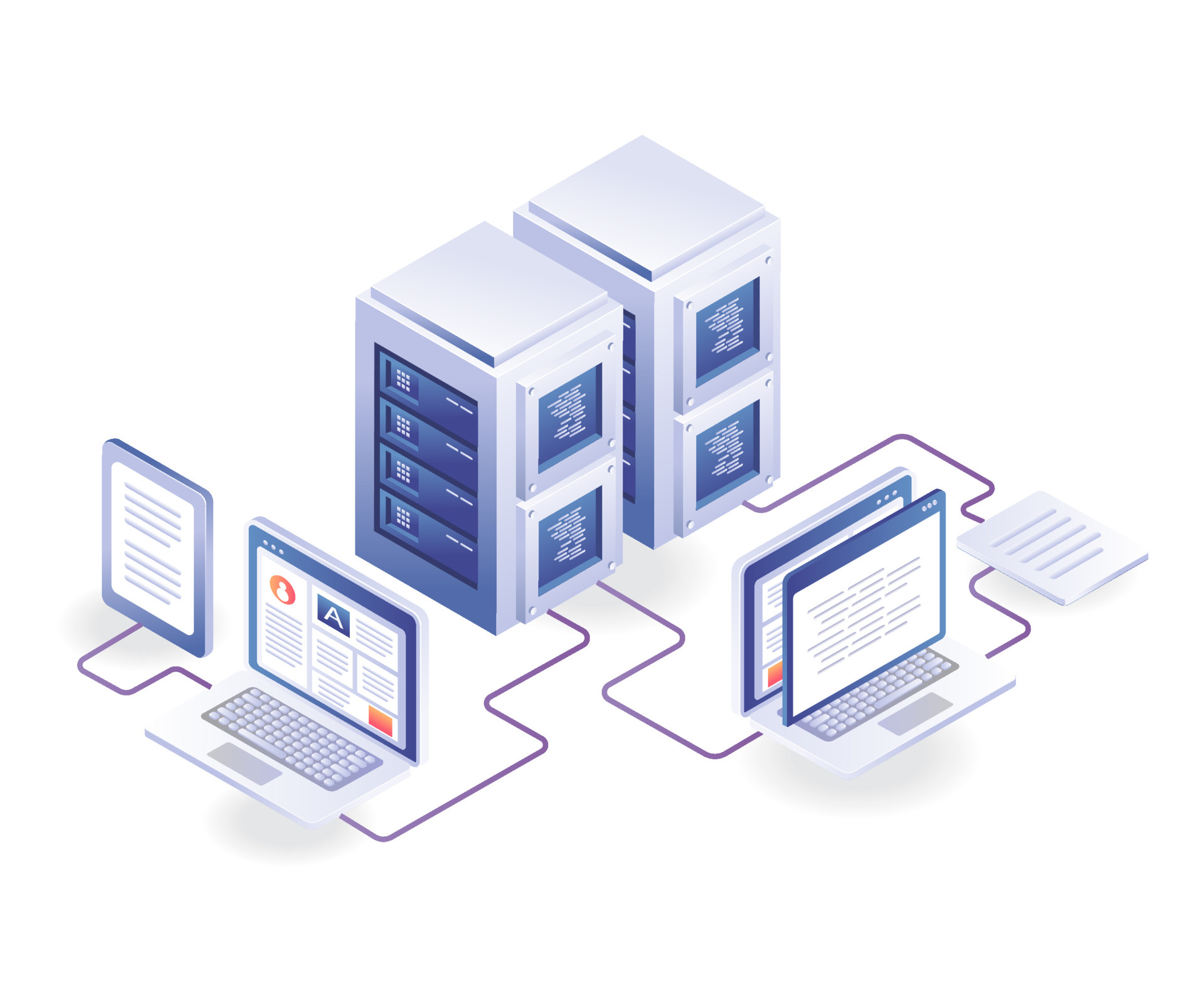 Computer network server data 5638499 Vector Art at Vecteezy