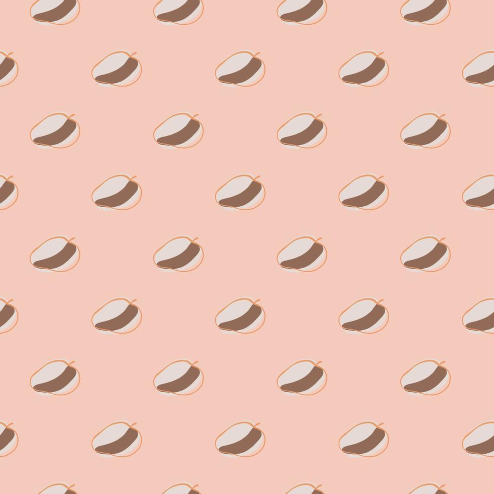 Minimalistic seamless pattern with healthy organic abstract peach print. Pink pastel background. Organic print. vector