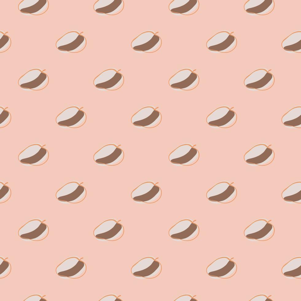 Minimalistic seamless pattern with healthy organic abstract peach print. Pink pastel background. Organic print. vector