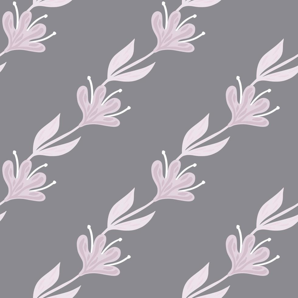 Flower cute seamless pattern. Hand drawn field background. vector