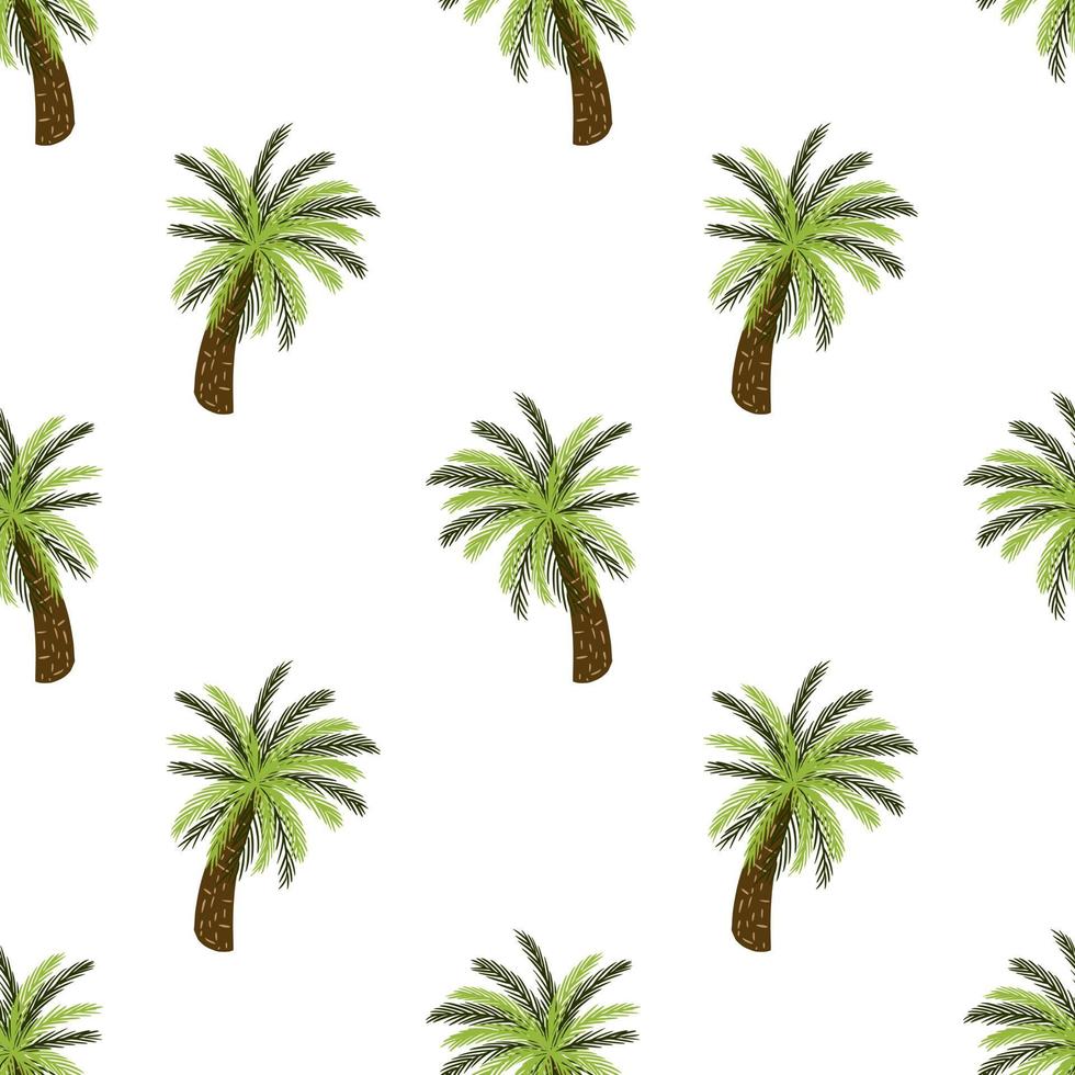 Seamless isolated pattern with green and brown colored hawaii palm ...