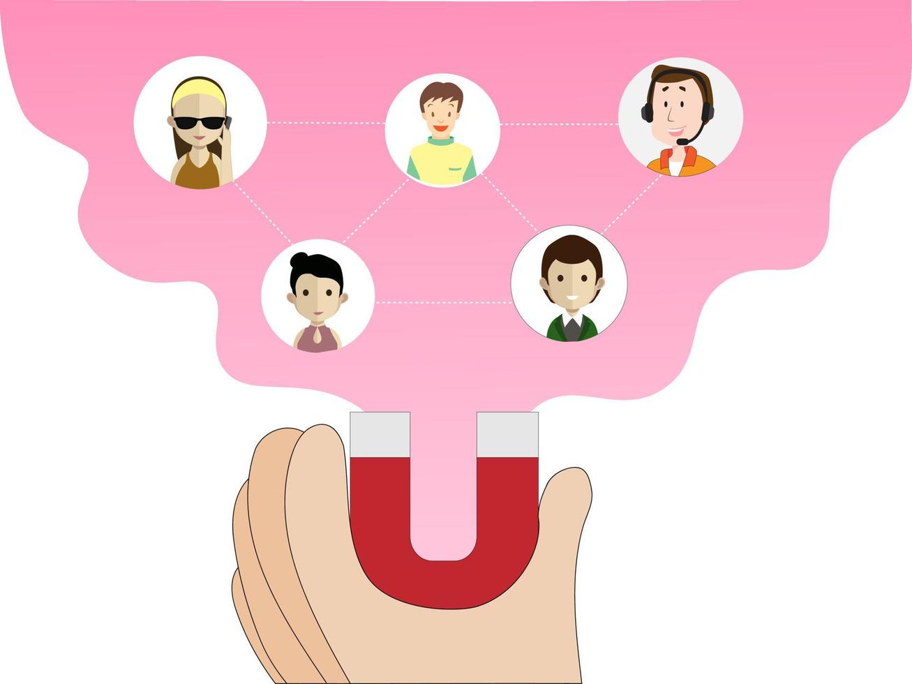 Doing good business Like having a magnet that attracts customers to invest Powerful customer call concept vector