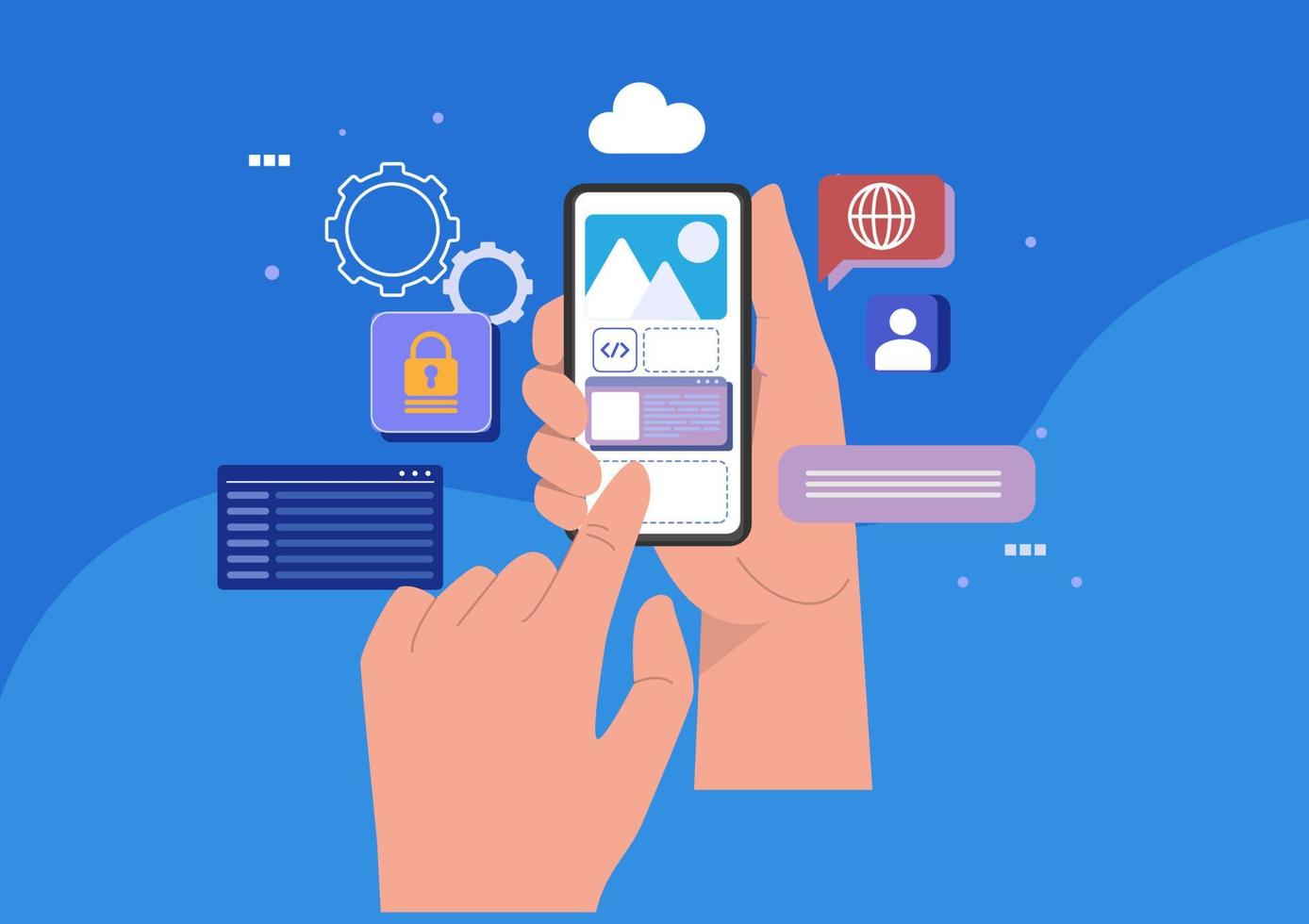 technology from smartphones Increase communication channels for you vector illustration