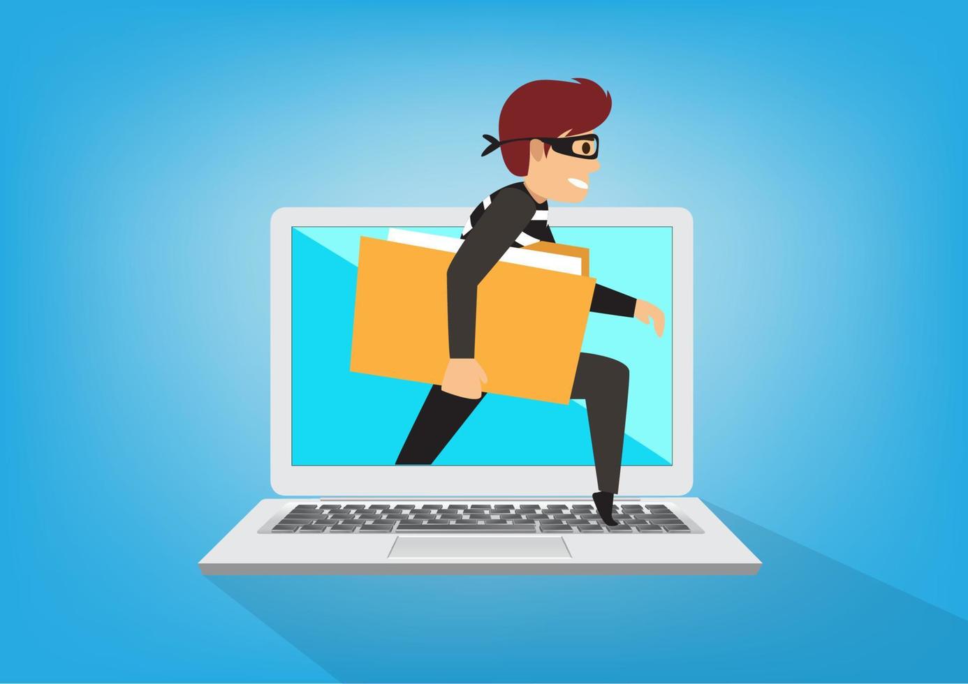 File hacker and security system design. Flat style cartoon illustration vector