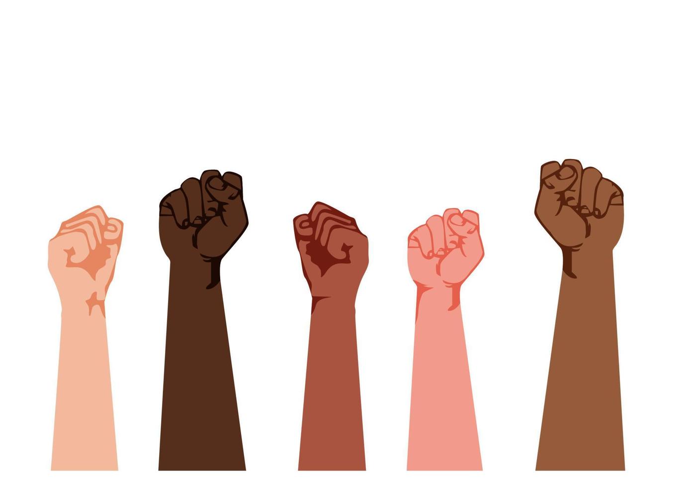 signo de mano que muestra protesta, conflicto, democracia, elecciones,  vector de ilustración de dibujos animados de estilo plano multirracial  5638997 Vector en Vecteezy