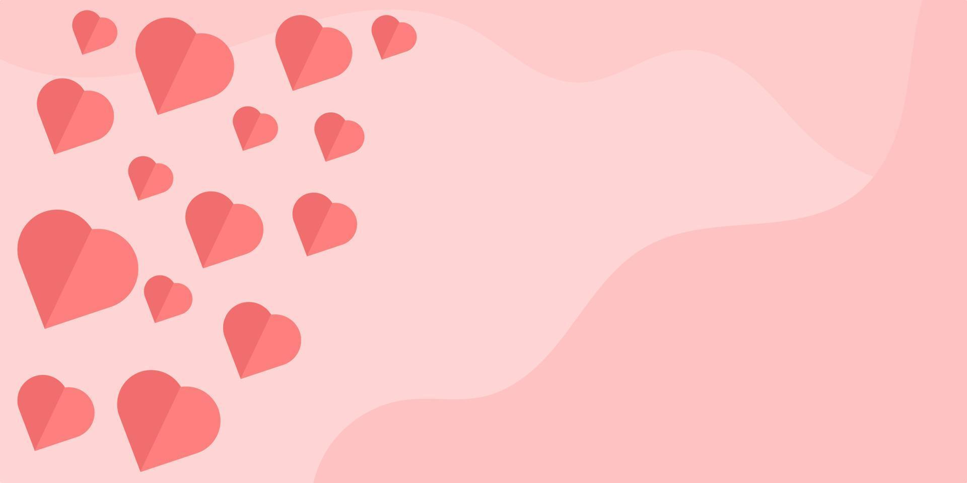 heart flying on pink background. suitable for celebration happy mother's day, valentine's day, birthday day. Poster, banner, and greeting card template. vector