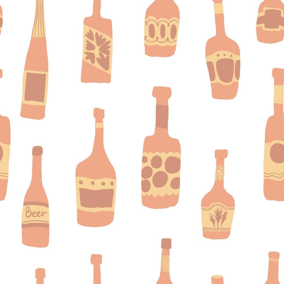 Seamless pattern background with bar bottles illustration vector