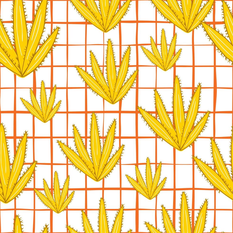Abstract cactus seamless pattern. Cacti wallpaper. Geometric botanical exotic background. vector