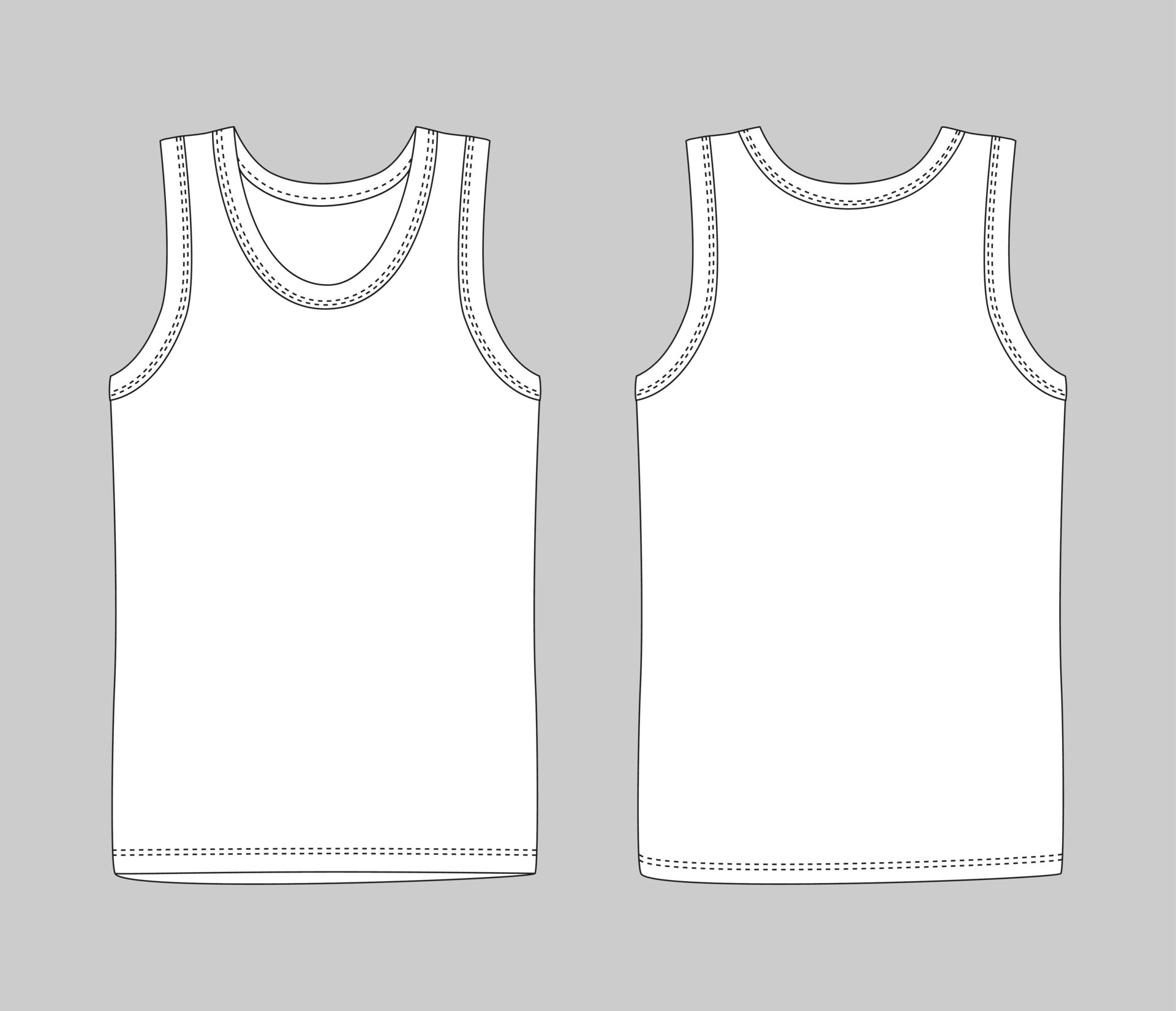 Men vest underwear. White tank top in front and back views. 5639451
