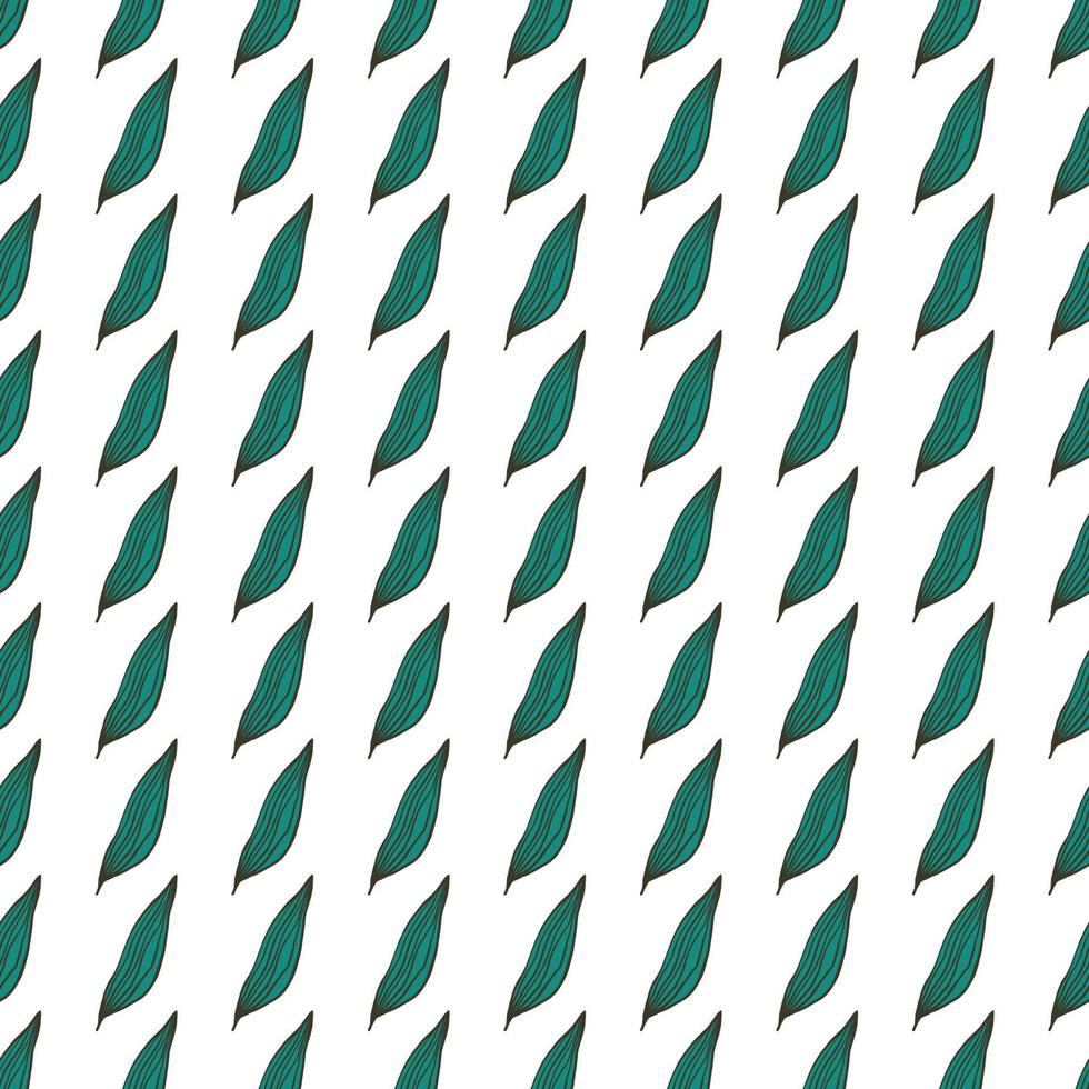 patrón de hojas de línea geométrica aislado sobre fondo blanco. vector