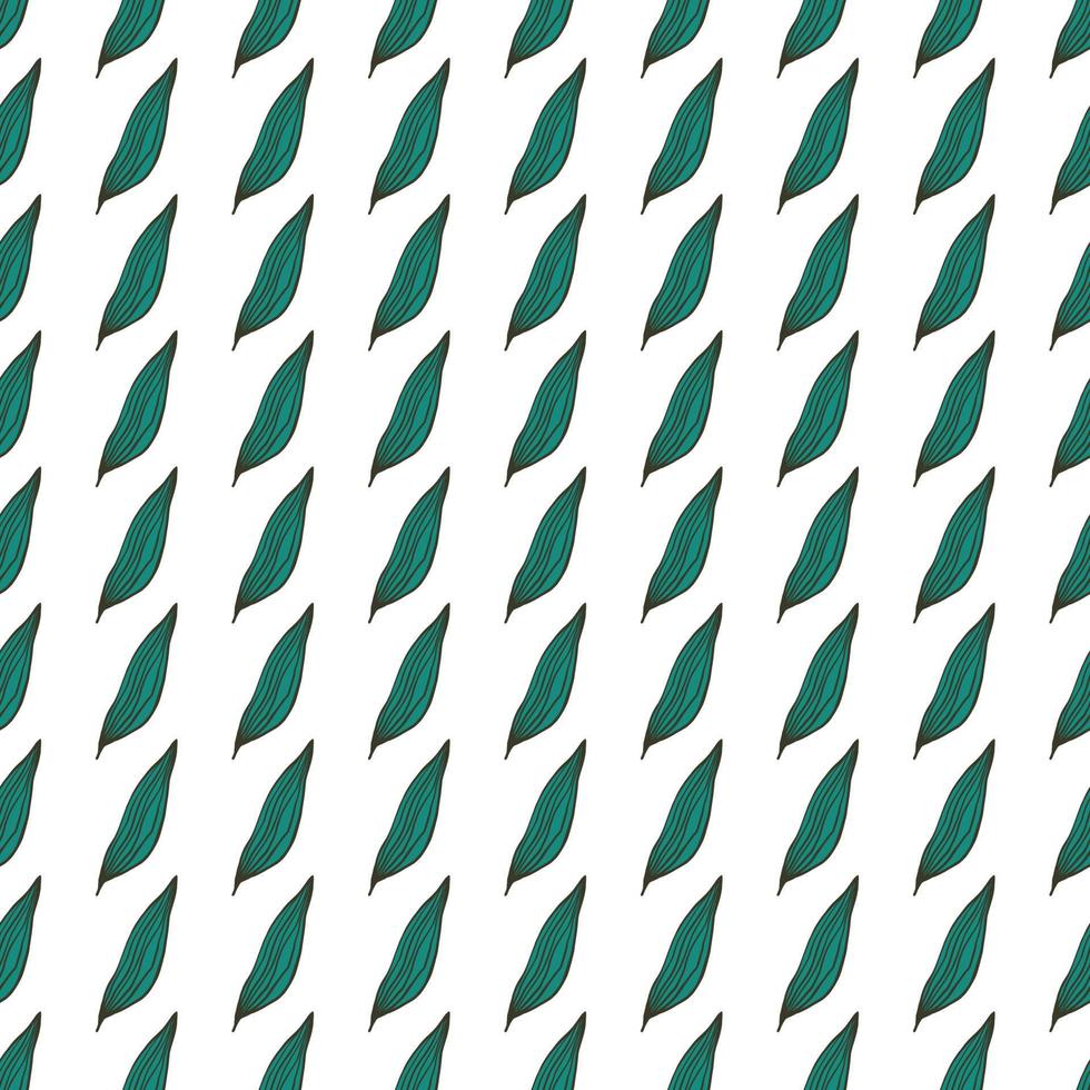 Geometric line leaves pattern isolated on white background. vector