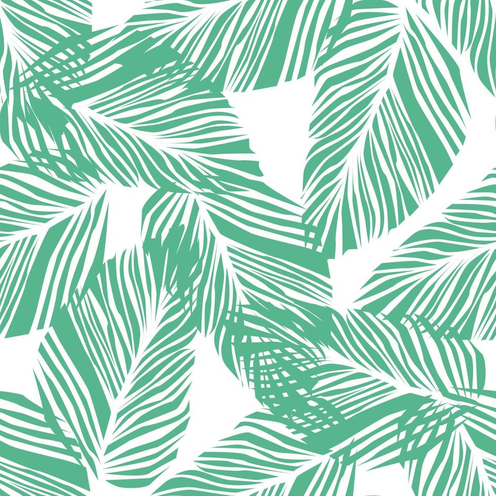 Abstract exotic plant seamless pattern on white background. Tropical pattern vector