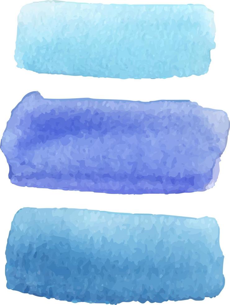 Watercolor stains of blue and blue shades. vector