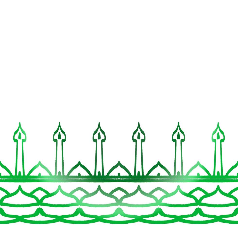 Metallic green frame of mosque carving style for Ramadan or other Muslim events vector