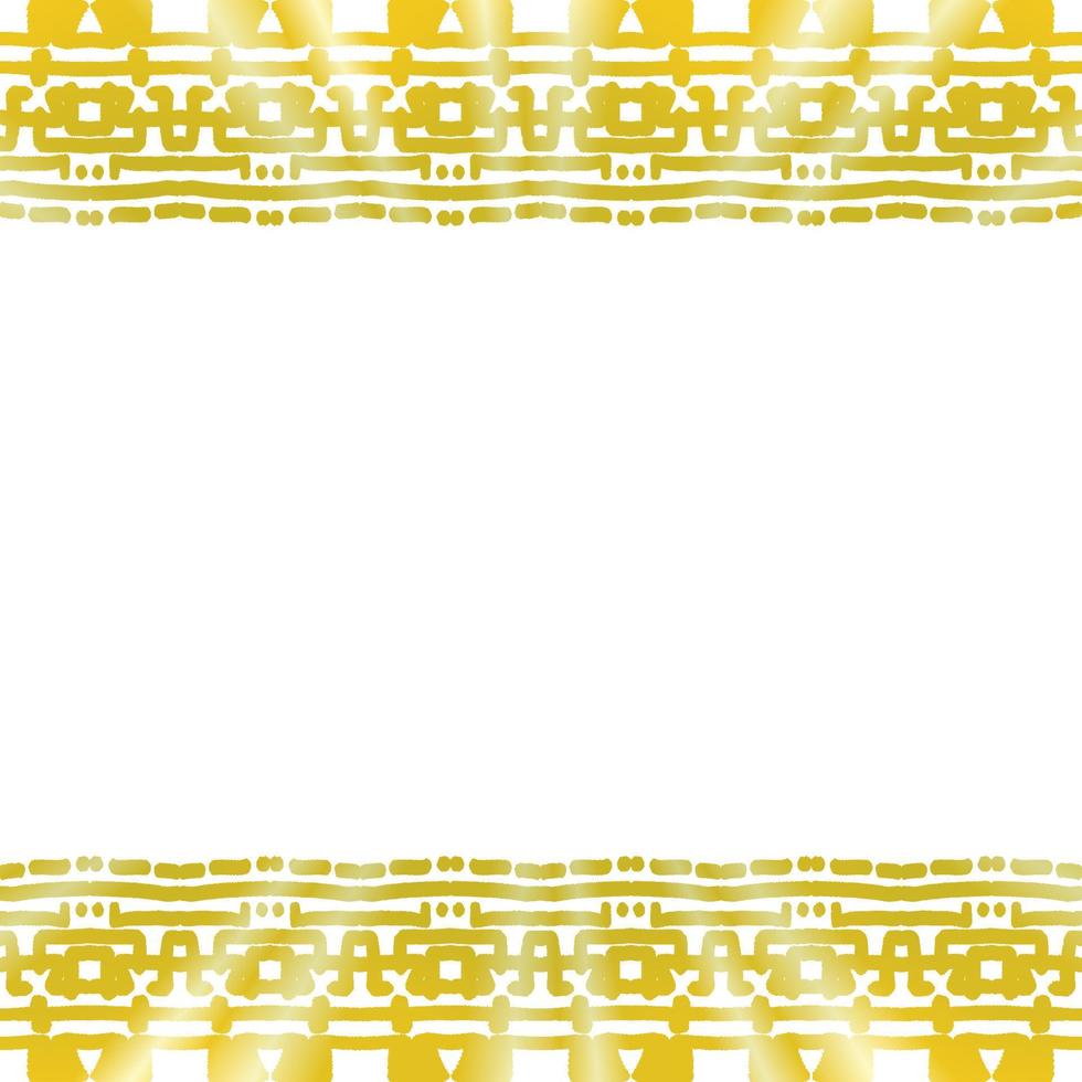 borde de oro tribal maya para decoración de tarjetas de invitación o decoración de marcos vector