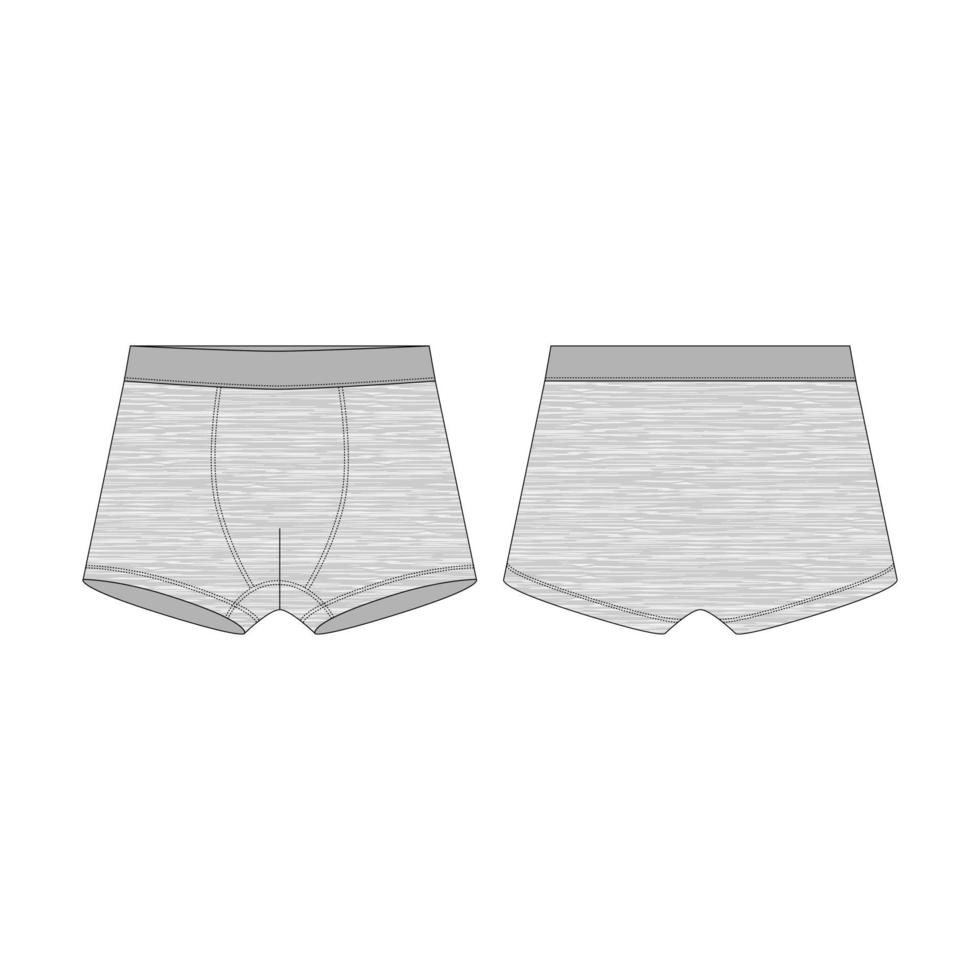 Kids melange boxers knickers underwear isolated on white background. vector