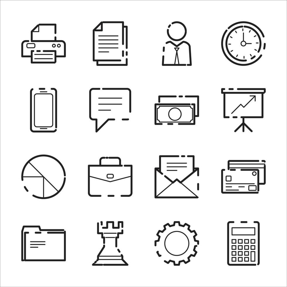 Business icons and equipment work in line style vector