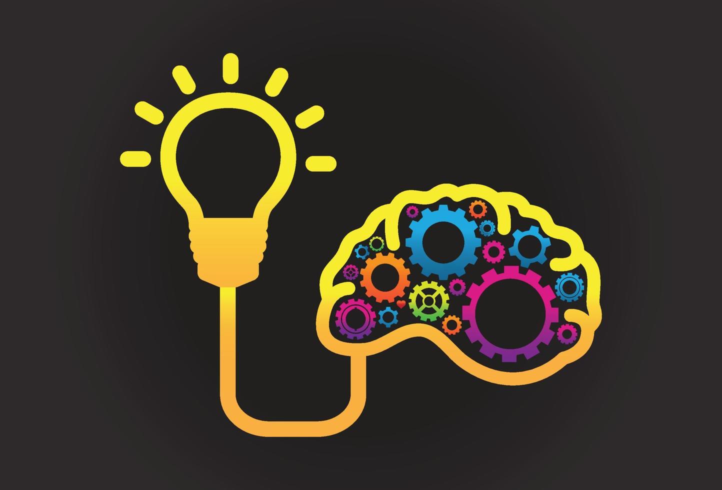 The cogs in the brain work, send them as ideas vector
