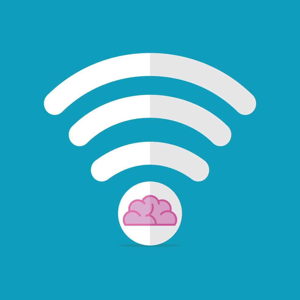 icono de wi-fi, intercambio de ideas en línea vector
