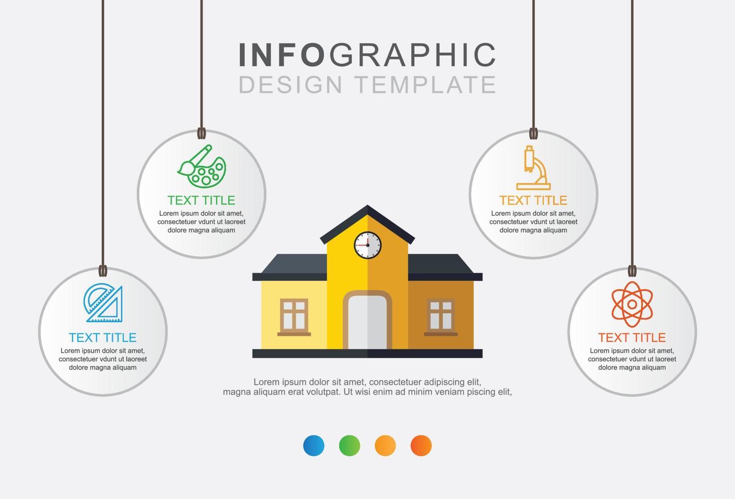 elemento de educación gráfica infográfica en la escuela vector