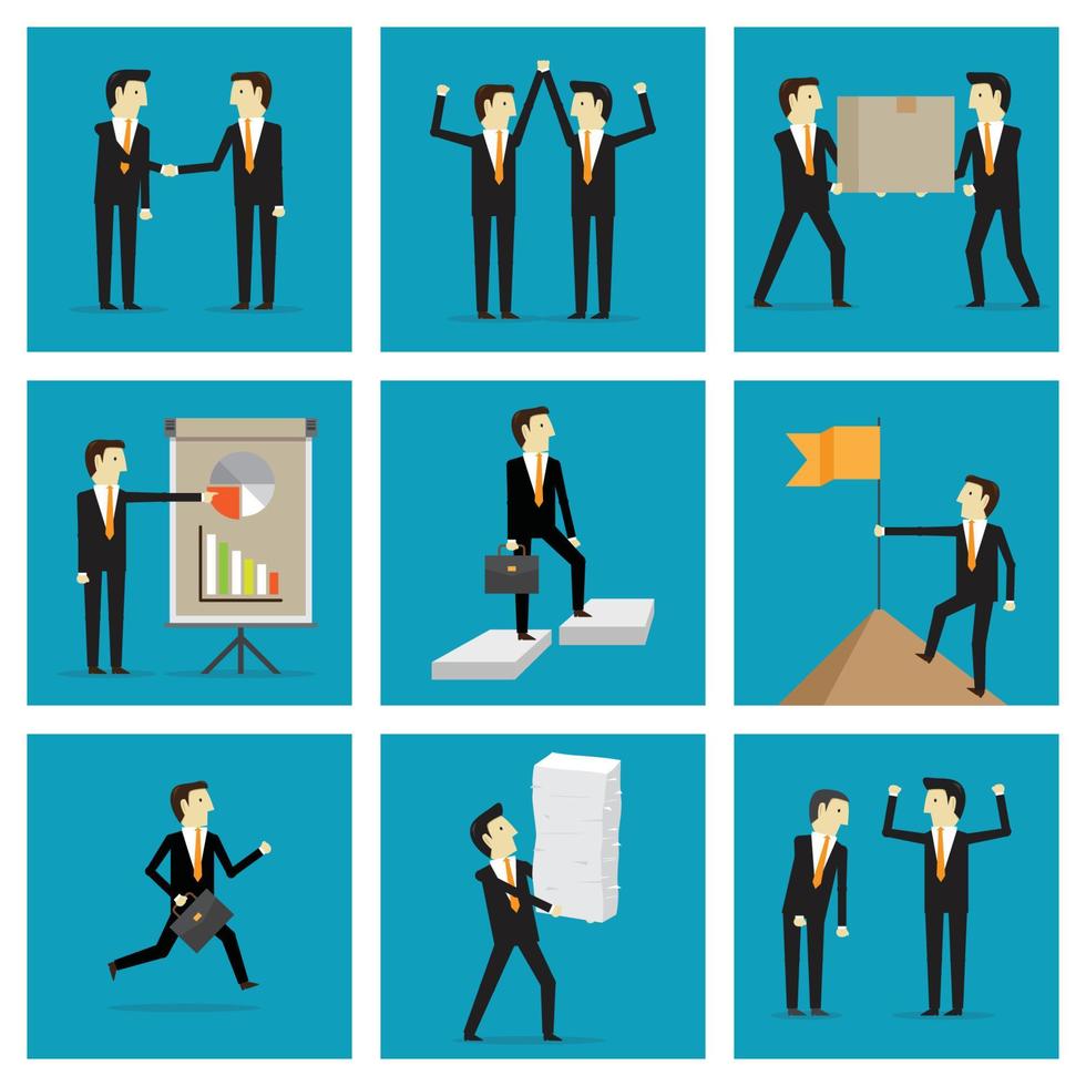 lllustrations businessman in working action vector