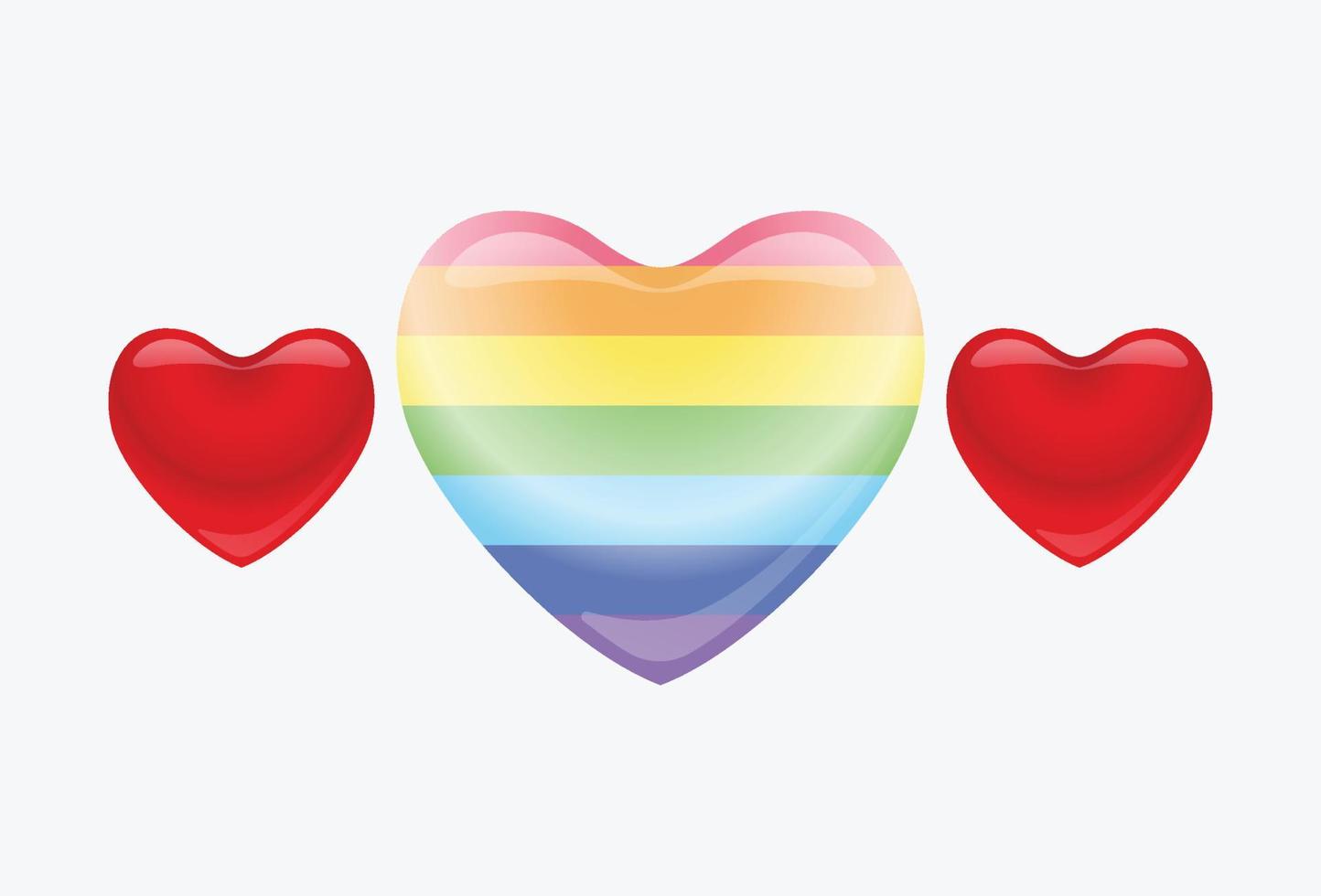 lgbt arco iris corazón orgullo amor símbolo vector