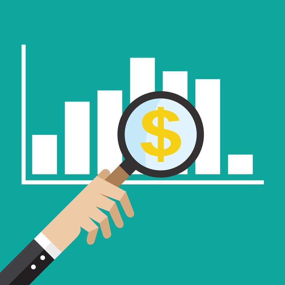 Financial graph showing profit vector