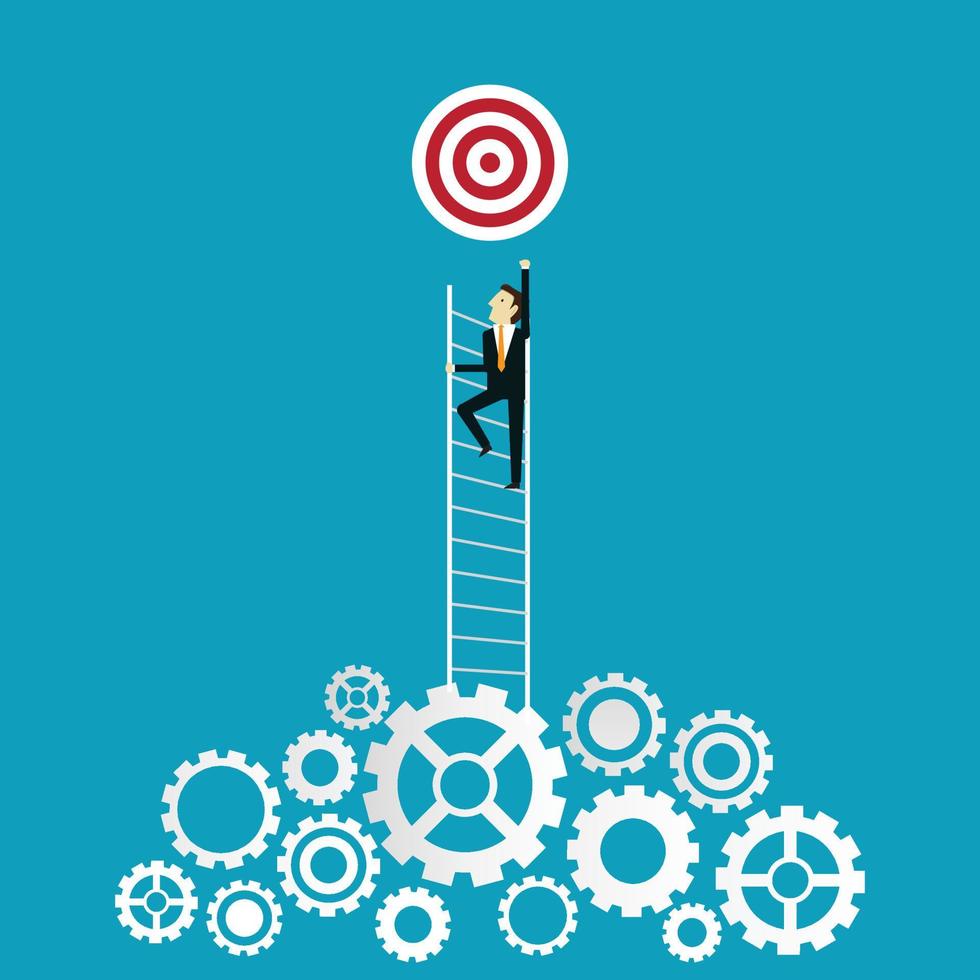 Climb the ladder of success through many jobs vector