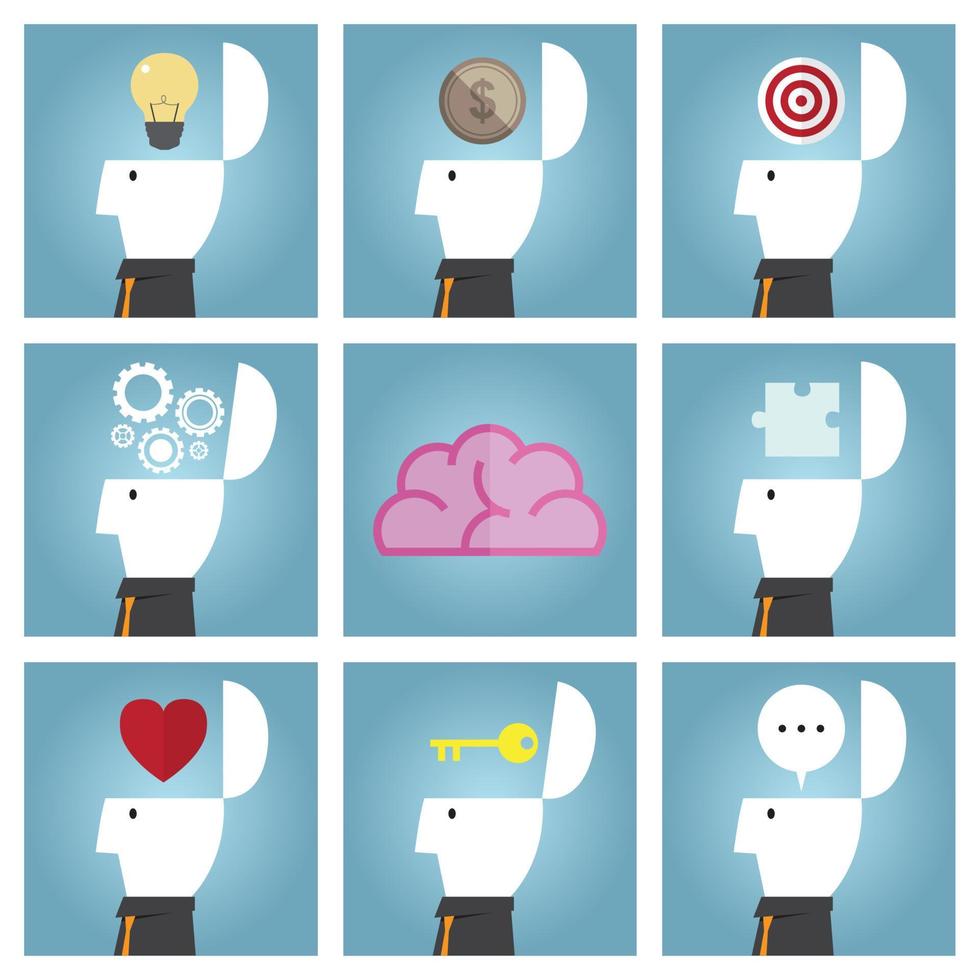 Multi concept thinking in business work vector