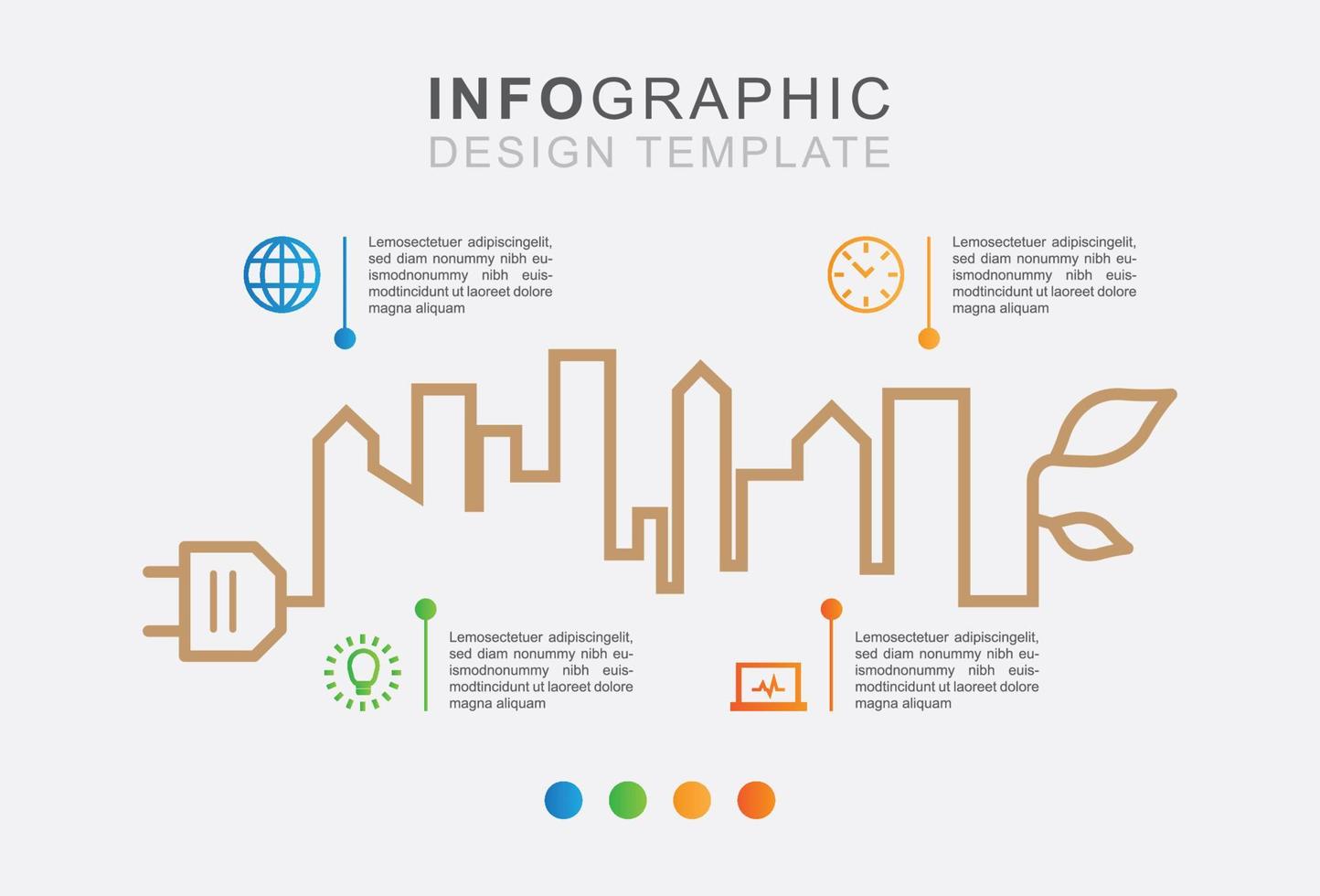 elemento infográfico energía en la ciudad. vector