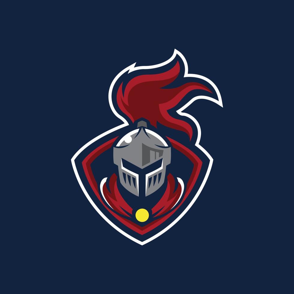 plantillas de logotipo de esports de caballero rojo vector