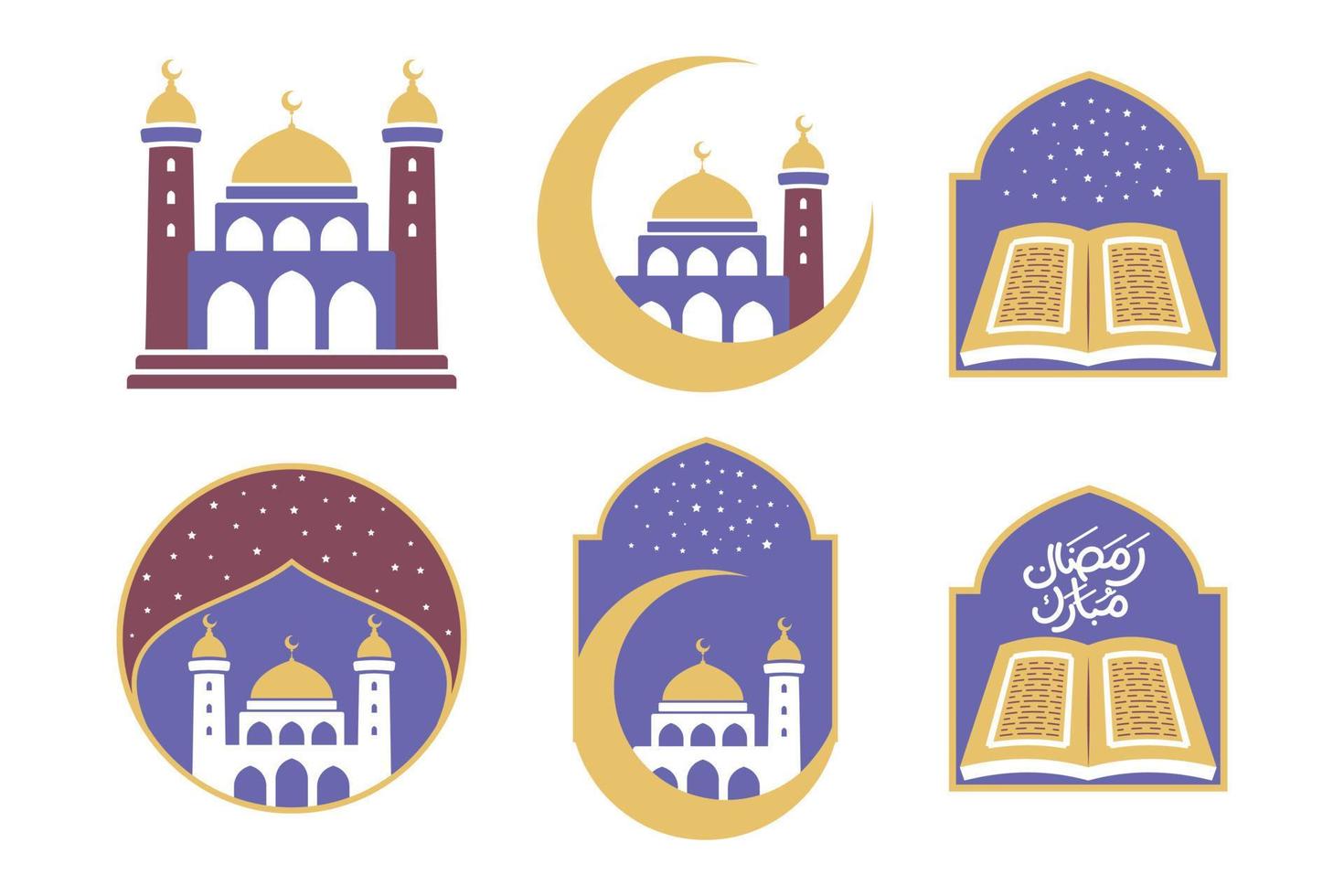 diseño plano de la mezquita ramadan kareem. ilustración de la mezquita celebrando la temporada sagrada de ramadán. vector