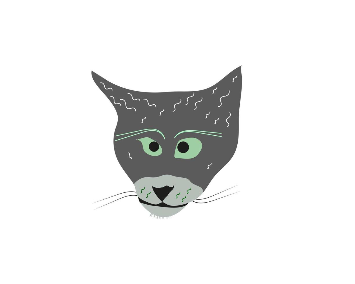 Ilustración de vector de gato enojado